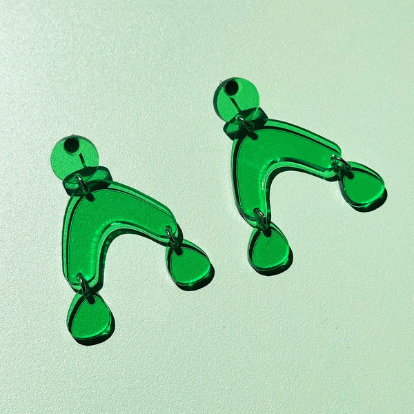 FORTUNA grass green pendant earrings