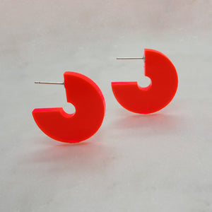 DISCUS pomegranate red stud earrings - AYR TAN