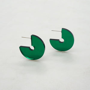 DISCUS pine green stud earrings - AYR TAN