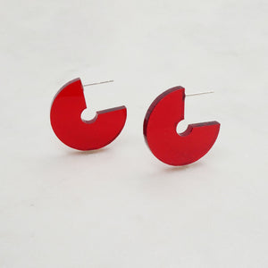 DISCUS pomegranate red stud earrings - AYR TAN
