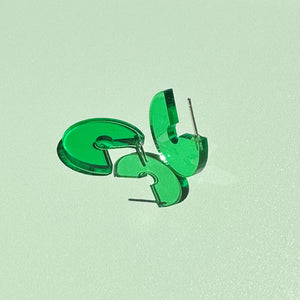 DISCUS pine green stud earrings - AYR TAN