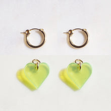 Load image into Gallery viewer, MIX &amp; Match HEART hoops small in 9 colours - AYR TAN
