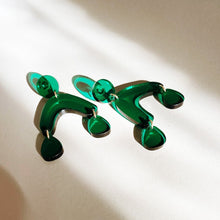 Load image into Gallery viewer, FORTUNA pine green pendant earrings - AYR TAN
