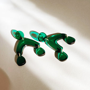 FORTUNA pine green pendant earrings - AYR TAN