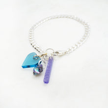 Load image into Gallery viewer, METEOROID charm purple-blue in silver/gold - AYR TAN
