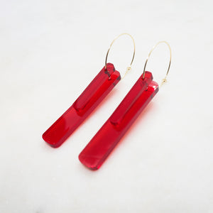 BRONTE pomegranate red hoop earrings gold - AYR TAN
