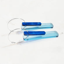 Load image into Gallery viewer, BRONTE duo sky blue - blue hoop earrings gold - AYR TAN
