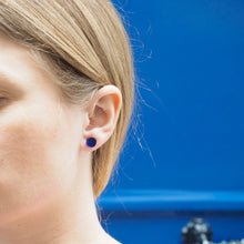 Load image into Gallery viewer, ARC blue minimal stud earrings - AYR TAN
