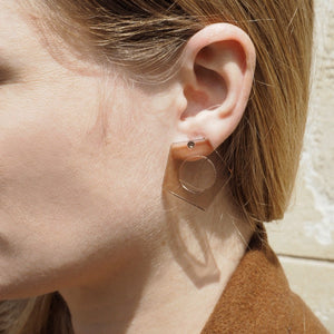 BRUTUS tan geometrical stud earrings - AYR TAN