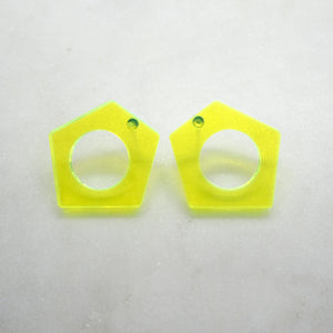 BRUTUS acid yellow geometrical stud earrings - AYR TAN