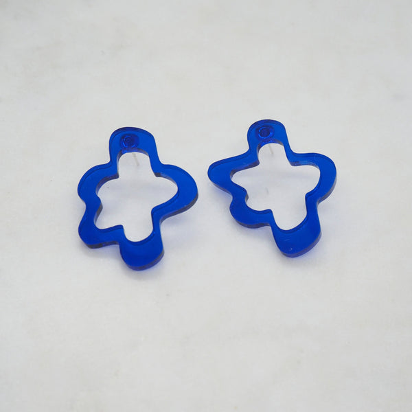 CORELLA blue stud statement earrings - AYR TAN
