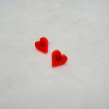 Load image into Gallery viewer, Mini HEART studs - pomegranate red - AYR TAN
