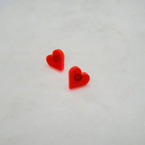 Mini HEART studs - pomegranate red - AYR TAN