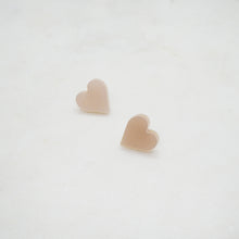 Load image into Gallery viewer, Mini HEART studs - pearl white - AYR TAN
