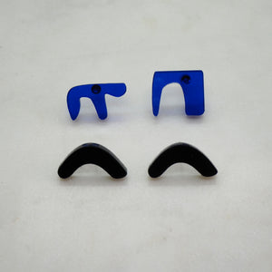 ARTY blue contemporary stud earrings - AYR TAN