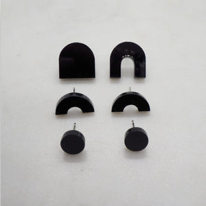 ARC minimal mixed stud earrings - AYR TAN