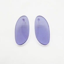 Load image into Gallery viewer, ALAS ocean blue oval statement earrings studs - AYR TAN
