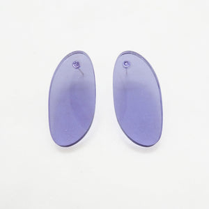 ALAS ocean blue oval statement earrings studs - AYR TAN