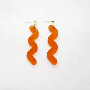 COSMIC CATERPILLAR tangerine earrings gold - AYR TAN