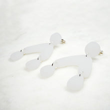 Load image into Gallery viewer, FORTUNA chalk white pendant earrings - AYR TAN
