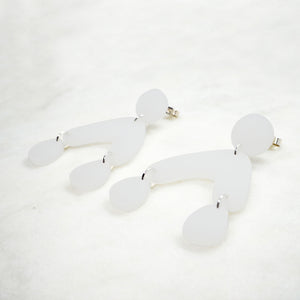 FORTUNA chalk white pendant earrings - AYR TAN