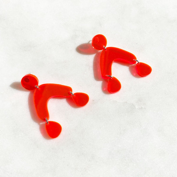 FORTUNA blood orange pendant earrings - AYR TAN
