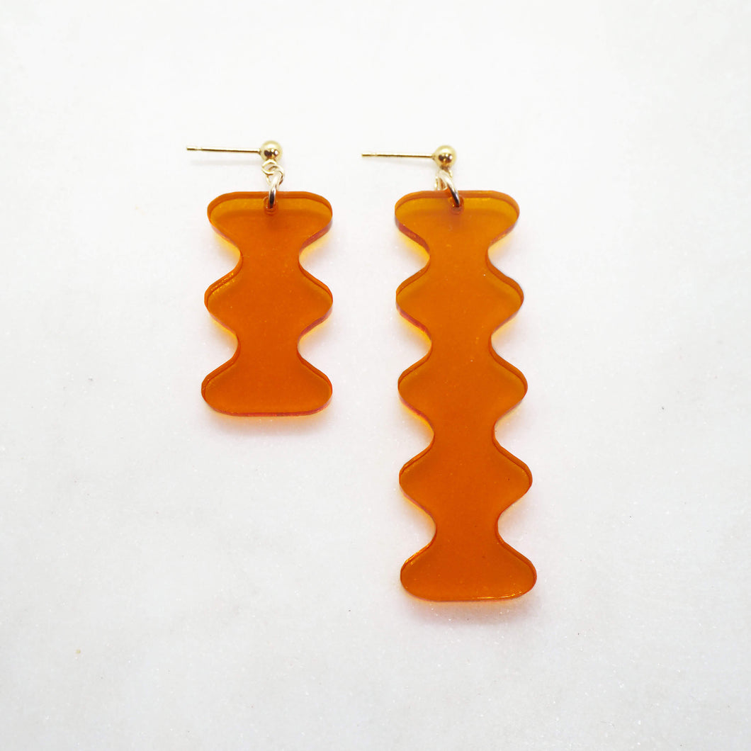 SPACE SYNTH tangerine earrings gold - AYR TAN