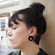 Load image into Gallery viewer, BRUTUS blood orange geometrical stud earrings - AYR TAN
