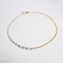Charger l&#39;image dans la galerie, DUO choker necklace silver-gold - AYR TAN
