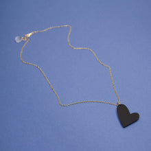 Carica l&#39;immagine nel visualizzatore di Gallery, MELTING HEART necklace black gold - big - AYR TAN
