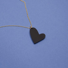 Load image into Gallery viewer, MELTING HEART necklace black gold - big - AYR TAN
