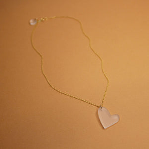 MELTING HEART necklace milk white gold - big - AYR TAN