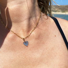 Load image into Gallery viewer, Naoussa link chain necklace gold + mini heart charm - AYR TAN
