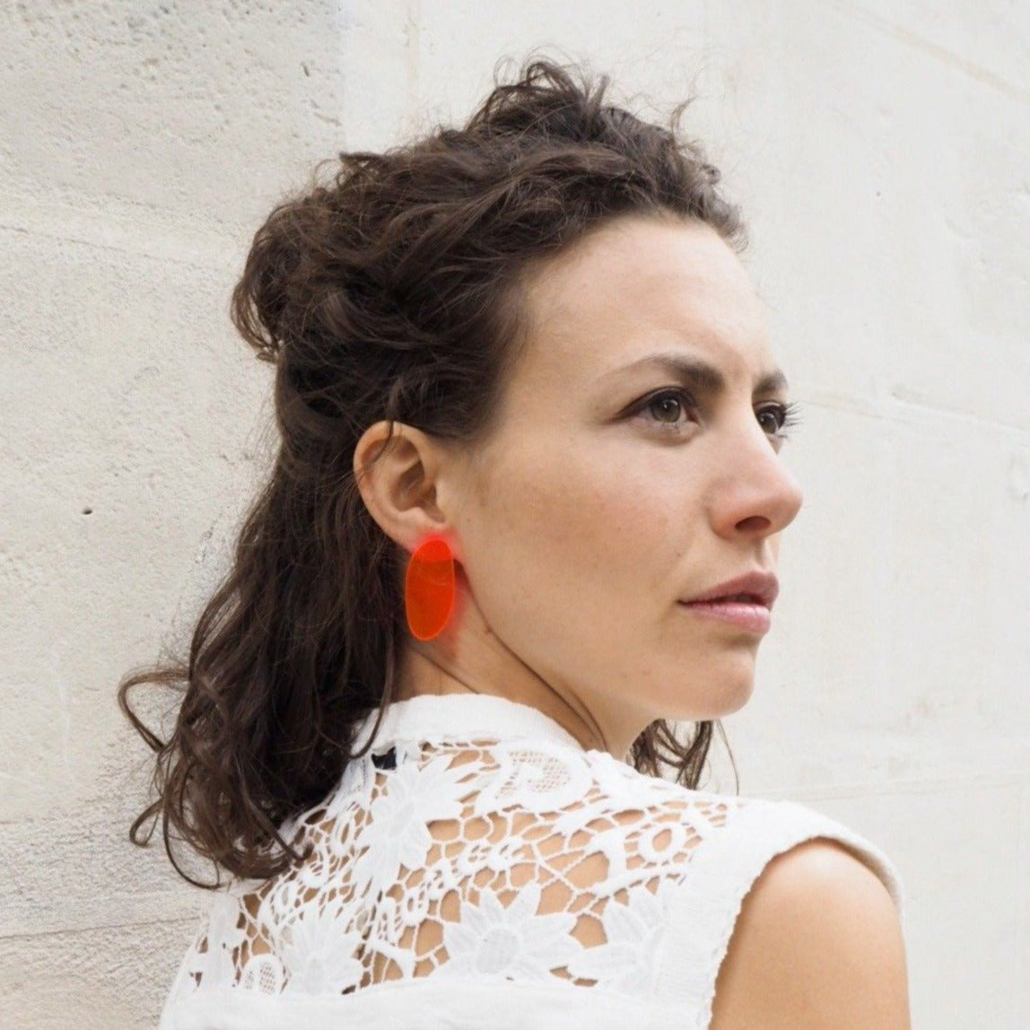 ALAS blood orange statement earrings studs