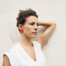 Load image into Gallery viewer, BRUTUS blood orange geometrical stud earrings - AYR TAN
