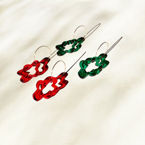 CORELLA hoops pomegranate red in silver or gold - AYR TAN
