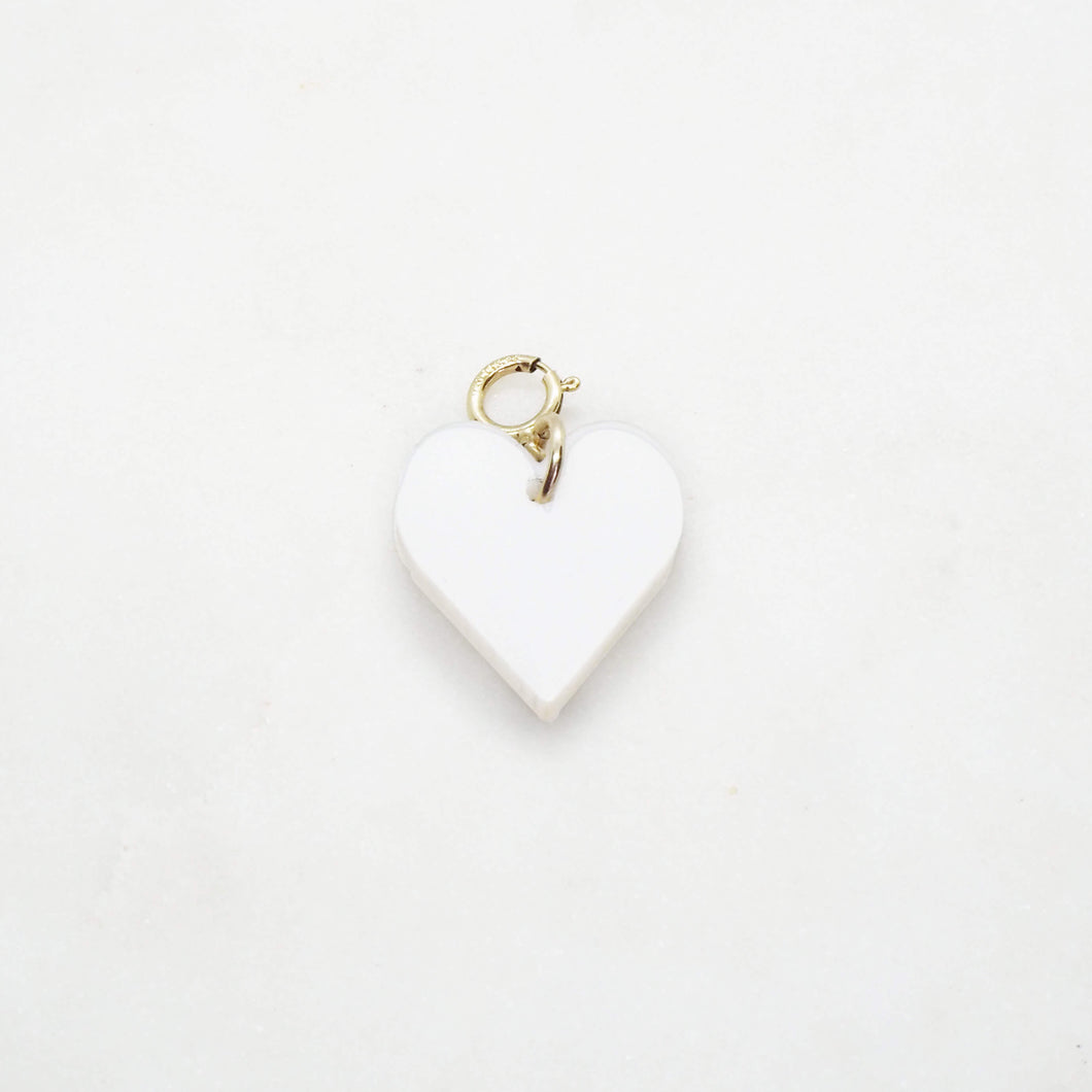 HEART charm white silver/gold - AYR TAN