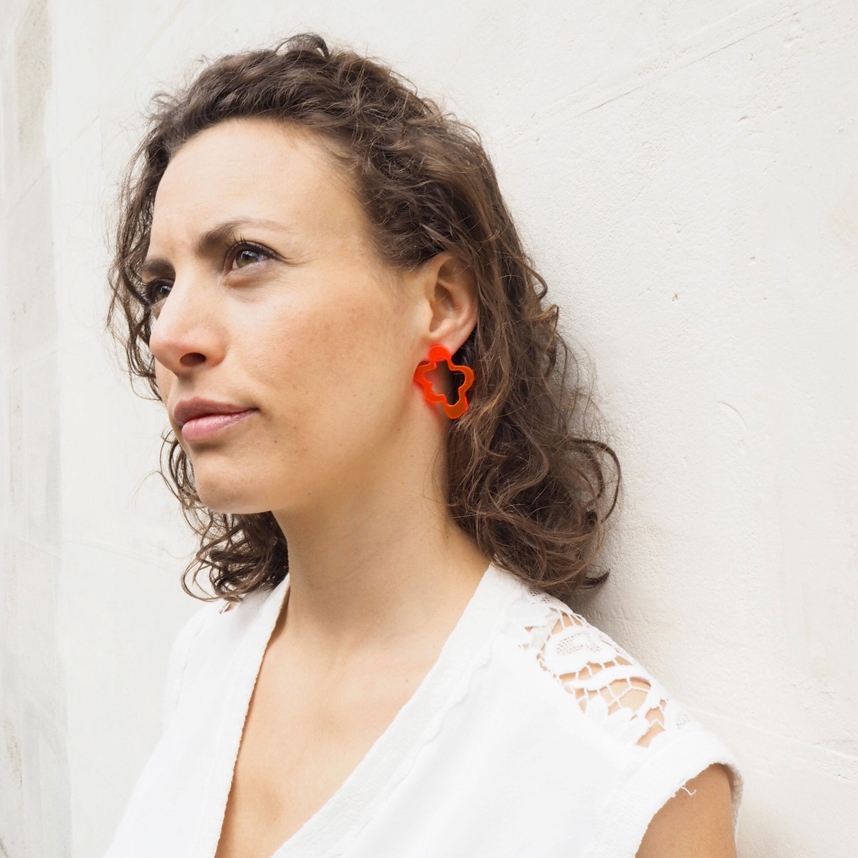 CORELLA blood orange stud earrings