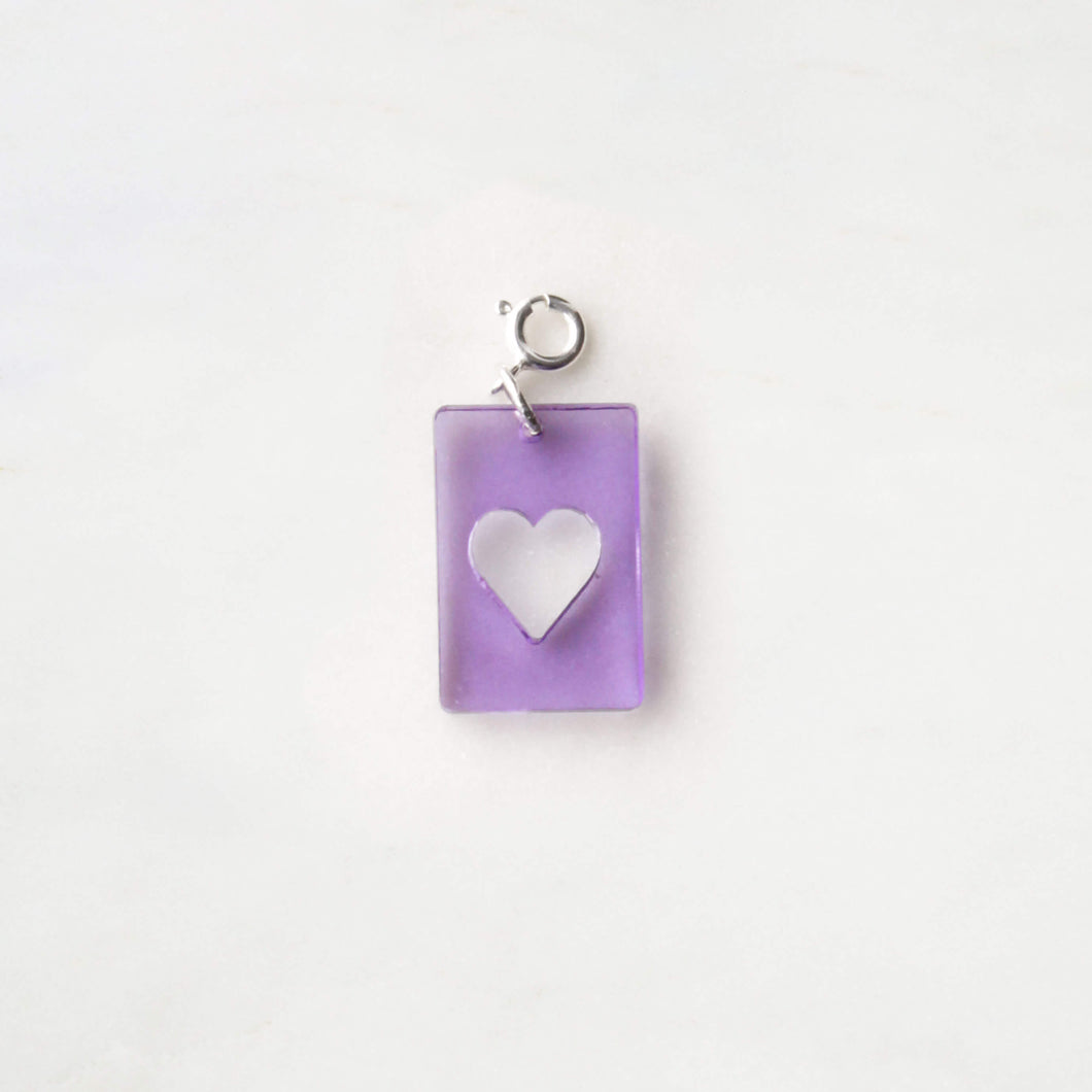 Heart card charm silver - AYR TAN